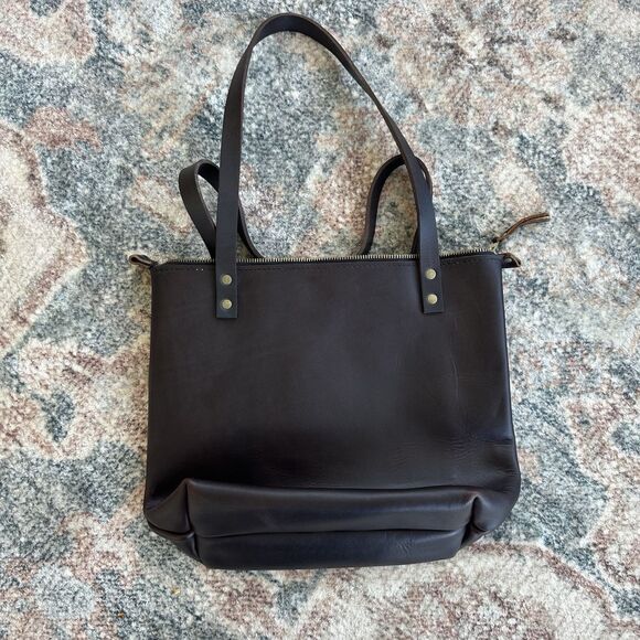 Portland Leather Goods Medium Classic Tote Handbag In Grizzly - Picture 2 of 11